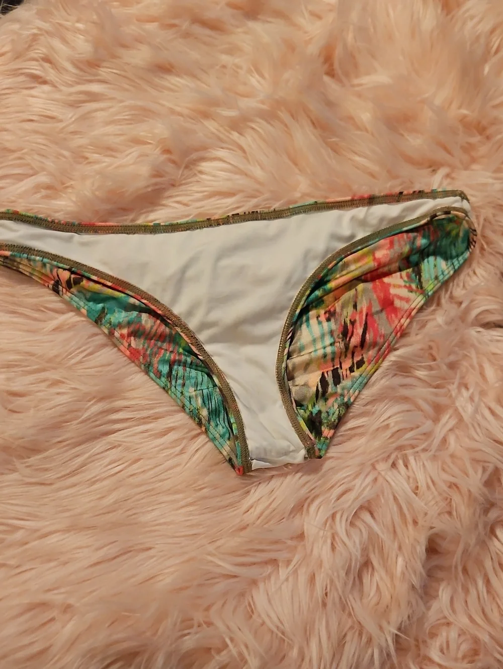 Vs Vintage 2012 Tropical Abstract Tease Halter Cheeky  Bikini